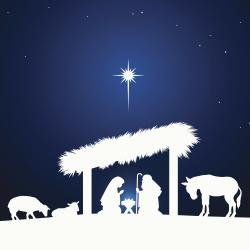 Nativity scene with the Star of Bethlehem